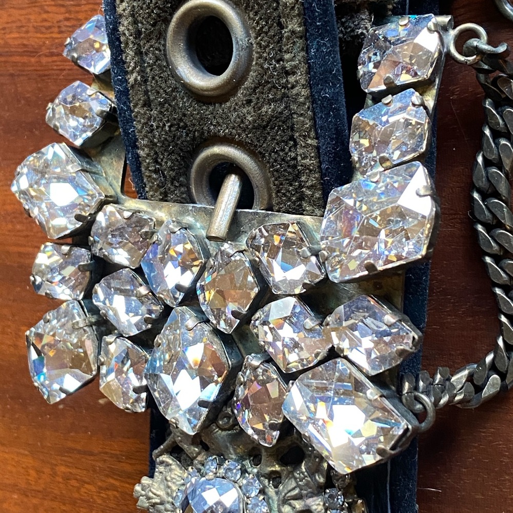 Greek designer DUKAS belt Swarovski crystals - Picture 7 of 14